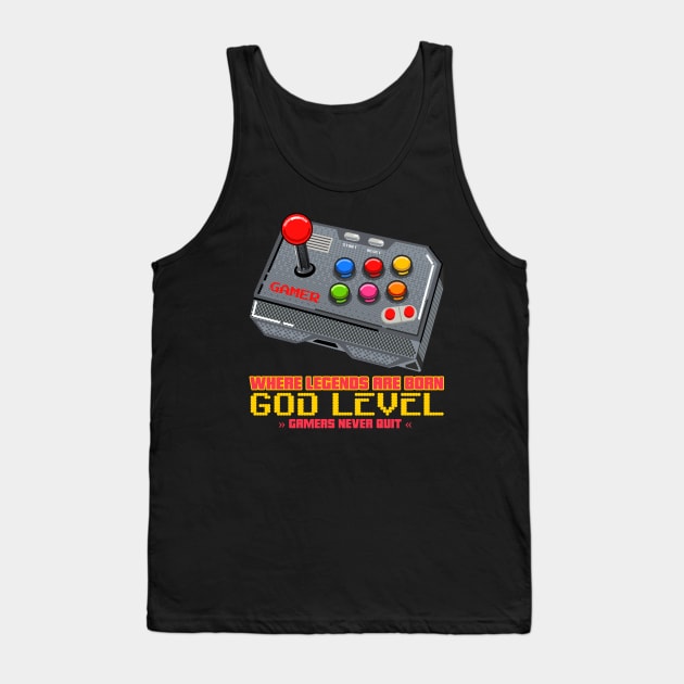 Gamers Never Quit Tank Top by ThatNoviceIllustrator